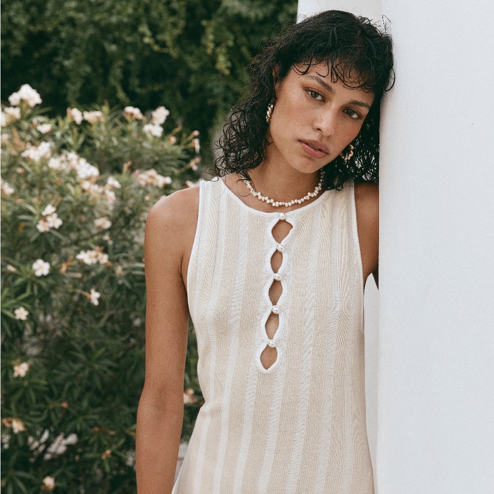 VRG GRL El Mar Knit Maxi Dress Cream, small